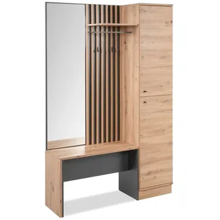 MID.YOU Medan Kompaktgarderobe 122x190x37 grau