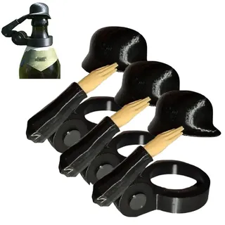 Bierhelm Soldat Salute, Bierflaschen Helm,Flaschenverschluss Bierflaschen Lustiger Salute Soldaten Bierhelm Wiederverwendbar,Dekorative Kappen FüR Party Bar Veteranen Enthusiasten (BlackB 3PCS)