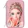3-Fach Federtasche Glitter Queen