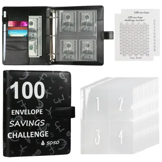 Spardose Spardose mit Zählwerk zum Ankreuzen, wiederverwendbares Sparschwein für Erwachsene und Kinder mit Sparziel (Schwarz)