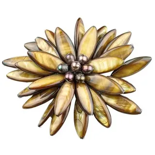 COLLEZIONE ALESSANDRO Brosche " Fiore " in braun | Gr.: onesize