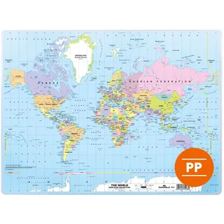Durable Schreibunterlage Business 723119 transparent Weltkarte 50x38cm 4005546741680 Durable