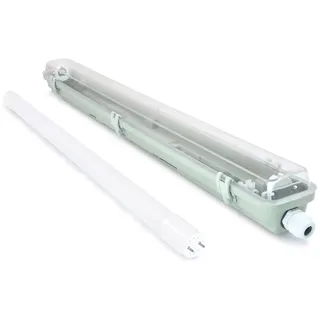 KOLORENO Hermetische Leuchte für LED T8-Leuchtstofflampen Grau - 1x60cm - Lampe Deckenstrahler - Leuchtstoffröhre LED - Leuchtstofflampe - mit 1x LED-Leuchtstoffröhre 9W - Warmweiß (3000K)