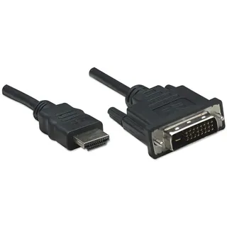 Manhattan HDMI/DVI Adapterkabel HDMI-A Stecker, DVI-D 24+1pol. Stecker 1,00 m Schwarz
