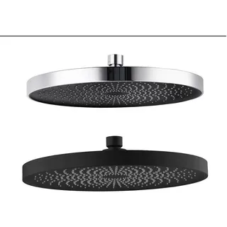 Wenko Regenduschkopf Ultimate Shower, Kopfbrause Ø 25 cm mit Softrain-Funktion, 284 Düsen für sanftes und intensives Wasser, 1⁄2“ Universalanschluss, Chrom/Weiß, Silber Glänzend, 25302100