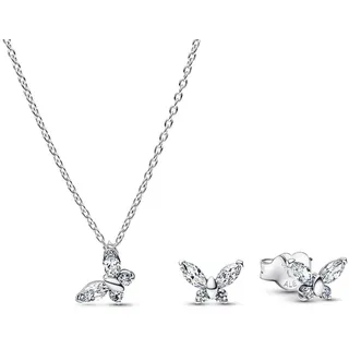 Pandora Schmuckset für Damen Kette und Ohrringe Schmetterling Silber