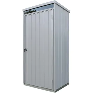 Duramax Palladium Aufbewahrungsschrank Eintüriger mit vorderem Oberlicht, Aufbewahrungsschrank für den Garten, Gartenschrank, inklusive verstellbarem Regalset, silber