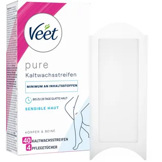 Veet Easy-Gelwax Kaltwachsstreifen Körper & Beine Sensible Haut 40 St.