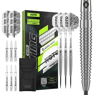 KOTO – Sting Silver Torpedo 90% Tungsten Darts, 23 G, Dartpfeile Profi Set