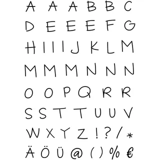 EFCO Clear Alphabet Großbuchstaben A7 / 74x105mm 55 Teile transparent 11x8x2cm