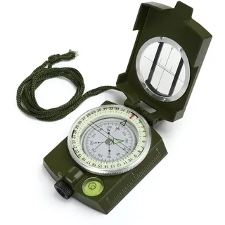 GWHOLE Kompass Militär Marschkompass mit Tasche für Camping, Wanderung, deutsche Anleitung