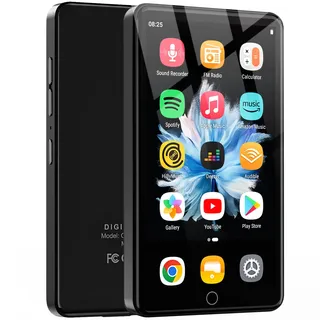 144-GB-MP3-Player mit WLAN und Bluetooth, 4,02-Zoll-IPS-HD-Touchscreen, MP4-Player mit Lautsprechern, Android-Musikplayer mit vorinstallierten Apps wie Spotify, Deezer und Play Store