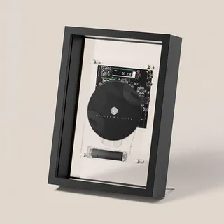 CD-Player zur Wandmontage mit Fernbedienung, Bluetooth 5.0, AUX-Ausgang, dekorativer Bilderrahmen für Zuhause und Büro