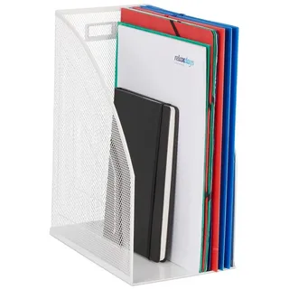 Relaxdays Stehsammler Metall Weiß