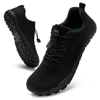 IceUnicorn Damen Barfußschuhe Leicht Barfuss Schuhe Damen Weich Mit Breite Zehenbox Atmungsaktiv Minimalistische(742Schwarz,43EU) - 43 EU