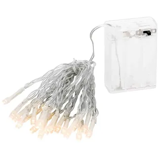 Lex LED Lichterkette Batterie 3 m Warmweiß Transparent