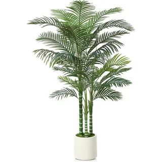 luxuskollektion Künstliche Palme 180cm weißer Topf, Wohnzimmer Deko Palme