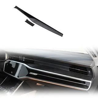 WITTSY Carbon Farbe Mittelkonsole Armaturenbrett Verkleidung Zierblende Für Audi A6 C8 A7 A8 2019-2022 LHD Autoinnenraum Zubehör
