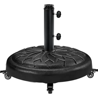 Yaheetech 20,6 kg Sonnenschirmständer mit Rollen ø50,5 cm Schirmständer Sonnenschirm Stabiler Schirmhalter für Schirmstangen von 34/38/48 mm für Garten/Balkon/Strand, Schwarz