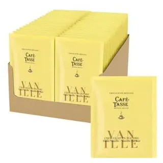 Cafe-Tasse Kakao belgische Trinkschokolade Vanilla, Pulver, 32% Kakaogehalt, 20 Portionsbeutel