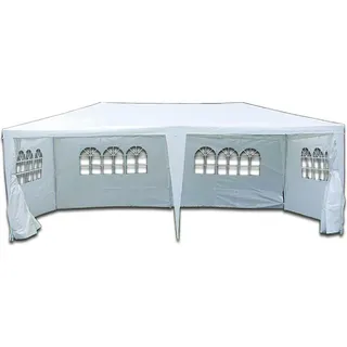 VCM Pavillon 6 x 3 m inkl. 6 Seitenteile Weiß