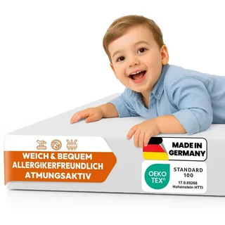 Kindermatratze verschiedene Größen : Schaumstoffkern 60x120x6 cm (ohne Bezug) - Grau