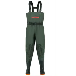 BLUEZY Neopren-Angelwathose wasserdichte Wathose Trägerhose, Mit Stiefel Isoliert Und Langlebig Anglerhose Fliegenfischen Brustfischen Wathose Für Kaltwasserfischen Und Outdoor-Aktivitäten D,36