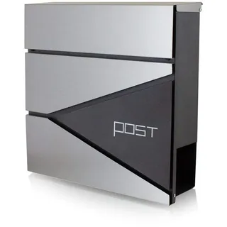 BITUXX Design Briefkasten 16438 Anthrazit inkl. Zeitungsfach