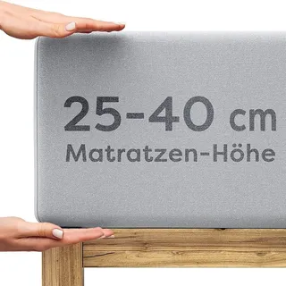 Wolkenfeld Spannbettlaken Jersey 200 x 220 - 220 x 240 cm grau