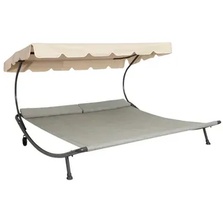 lecowerke Doppelliege 200 x 200 x 110 cm beige  inkl. Sonnendach