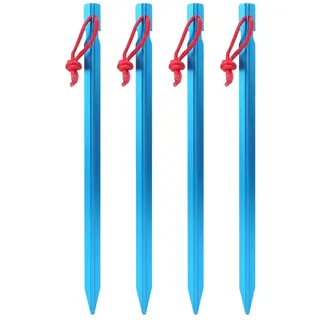 Tyenaza 4er-Pack Zeltheringe, strapazierfähige Aluminium-Erdheringe, ultraleichtes Metall für Campingzelte und Überdachungen, Zeltspieße, anständige Heringe für Ihre Campingbedürfnisse(blau)