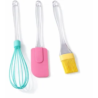 PARENCE – Silikon-Küchenutensilienset – Schneebesen, Pfannenwender und Pinsel – Set mit 3 Back- und Küchenzubehör