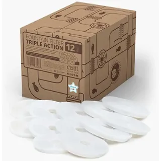 Catit Triple Action Filter 3fach wirksamer Ersatzfilter, Trinkbrunnenfilter, 12er Pack