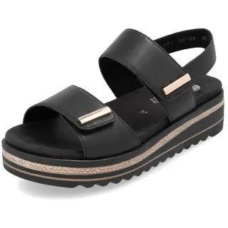 Remonte Damen Riemchensandalen D0Q59, Frauen Sandalen,lose Einlage,Sommerschuhe,Freizeitschuhe,offene Schuhe,Strandschuhe,Riemen,schwarz (00),38 EU - 38 EU