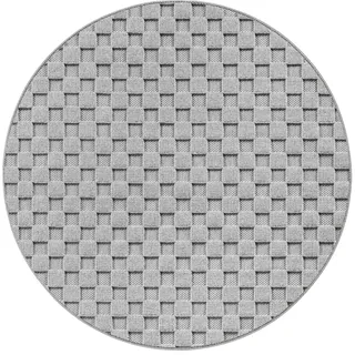 KADIMA DESIGN Flachgewebe-Teppich Schachbrett Silber 160x160 cm Schachbrett
