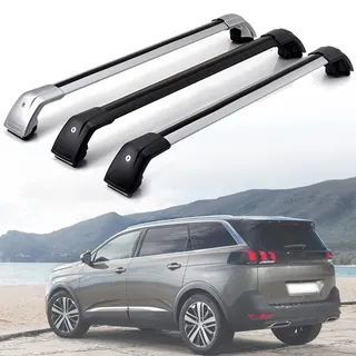 Dachträger-Querstangen Dachträger,Dachrelings, Relingträger, Dachgepäckträger für Peugeot 5008 2016 2017 2018 2019 2020 Dachträger aus Aluminium 2 Stücke,A