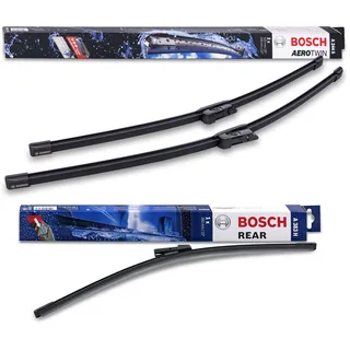 Bosch Scheibenwischer Heckwischer Vorne + Hinten, A244S + A383H, Wischer Scheibenwischerblätter Set für Frontscheibe und Heckscheibe