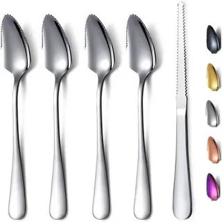 Grapefruitlöffel Edelstahl Set Titanmesser, 5-tlg. - Silber
