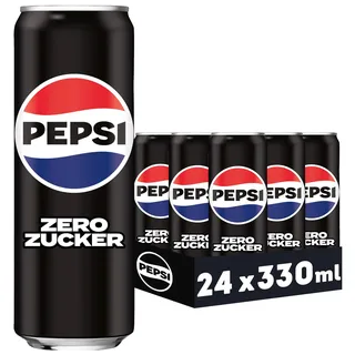 Pepsi Zero Zucker, Das zuckerfreie Erfrischungsgetränk von Pepsi ohne Kalorien, Koffeinhaltige Cola in der Dose, EINWEG Dose (24 x 0,33 l) (Verpackungsdesign kann abweichen)