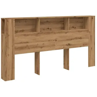vidaXL Bett-Kopfteil mit Ablagen Artisan-Eiche 200x18,5x102,5 cm, Bett-Kopfteil, Bett-Schrank, Bücherregal-Kopfteil, Bett-Kopfteil-Schrank