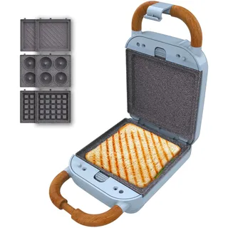 Cecotec Sandwichmaker Karactermania Rock'nToast Retro One Blue 700 W Antihaft Wechselplatten