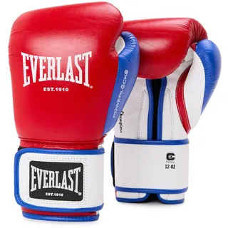 EVERLAST Powerlock OG Advanced Boxhandschuhe Rot/Weiß, Sandsack-, Mitt- - Sparring-Handschuhe mit Klettverschluss, EverDri, C3-Schaumstoff, ergonomischer Griff – Original Everlast Ausrüstung