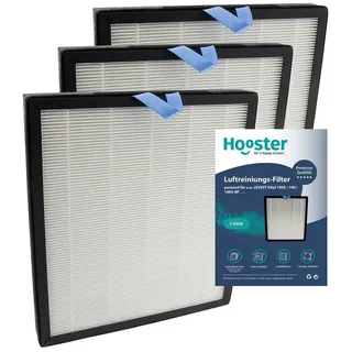 Hooster Luftfilter 3er-SET Filter kompatibel mit Levoit Vital 100s Luftreiniger, HEPA Filter und Aktivkohlefilter weiß