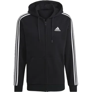 adidas Essentials Fleece 3-Streifen Kapuzenjacke Black S