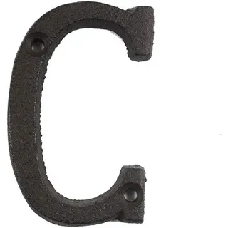 ausuky Gusseisen-Retro-Metall-Buchstaben Zahlen Zeichen Adresse Tür Café Wand Dekor A bis Z, 0 bis 9 (C)