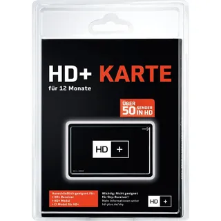 HD+ Karte für 12 Monate Fernsehen in brillanter HD-Qualität - Schwarz