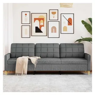 vidaXL Couch Polyester 3-Sitzer Dunkelgrau