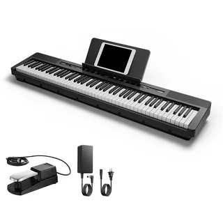 Donner E Piano Digitalpiano 88 Tasten, Hammermechanik Gewichteten, Klavier Tastatur für Einsteiger mit Sustain Pedal, DEP-16