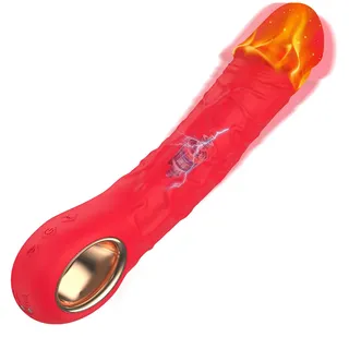 Silikon Dildo Vibratoren Sex Spielzeug für die Frau mit 10 Vibrationsmodi Heizung Erotik Sex Spielzeug Rabbit Vibratoren G-punkt Sex Toys für Frauen Paare,Red