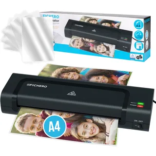 Silvergear® Laminiergerät A4 | Laminiermachine mit 5 Laminierfolien | Schnelles Aufwärmen | Laminator Ideal für Büro, Schule, Fotos | Laminieren bis zum Format A4 | A5 | A6 - Schwarz